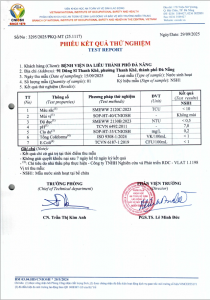 Kết quả thử nghiệm chất lượng nước sinh hoạt