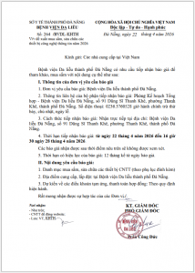 Bệnh viện Da liễu thành phố Đà Nẵng mời chào giá mua sắm, sửa chữa các thiết bị công nghệ thông tin năm 2026.