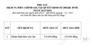 Điều chỉnh giá dịch vụ Khám bệnh, chữa bệnh theo yêu cầu